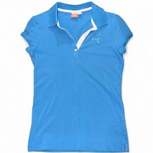Puma Women's Bright Blue Polo with Contrast Trim